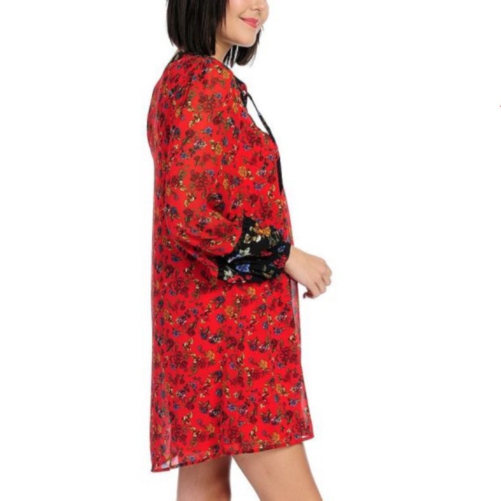 💥💥LAST ONE💥💥NWOT Double Print Combo Long Sleeve Dress - Picture 2 of 3